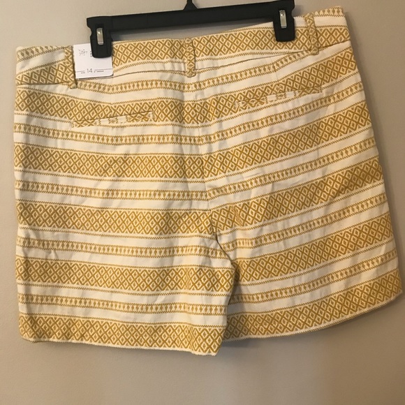 Ann Taylor Loft Yellow and Cream Shorts - Picture 2 of 3